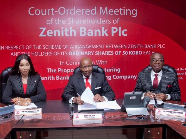 SHAREHOLDERS APPROVE  ZENITH BANK HOLDCO STRUCTURE    