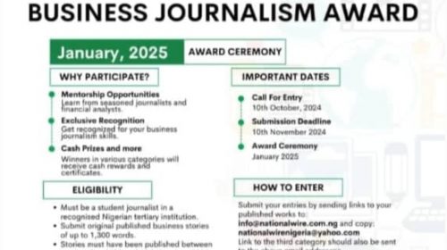 National Wire Launches Business Journalism Award for Nigerian Campus Journalists