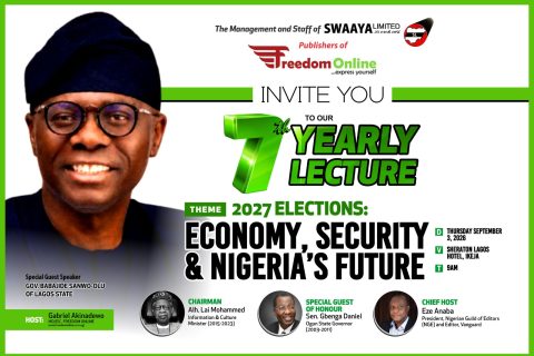 Sanwo-Olu, Lai Mohammed, Gbenga Daniel to discuss 2027 elections, insecurity at 7th Freedom Online lecture