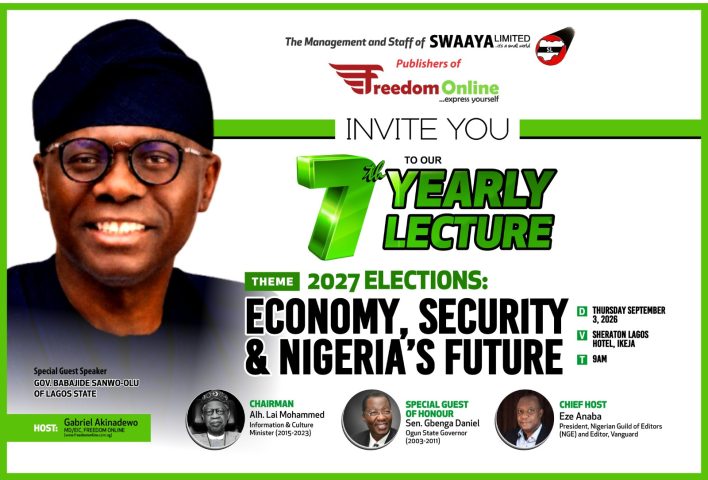 Sanwo-Olu, Lai Mohammed, Gbenga Daniel, others to attend 7th Freedom Online lecture Thursday JUST IN